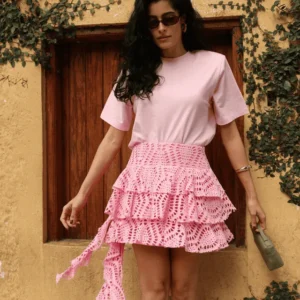 CAMISETA BASICA OMBRERA ROSA