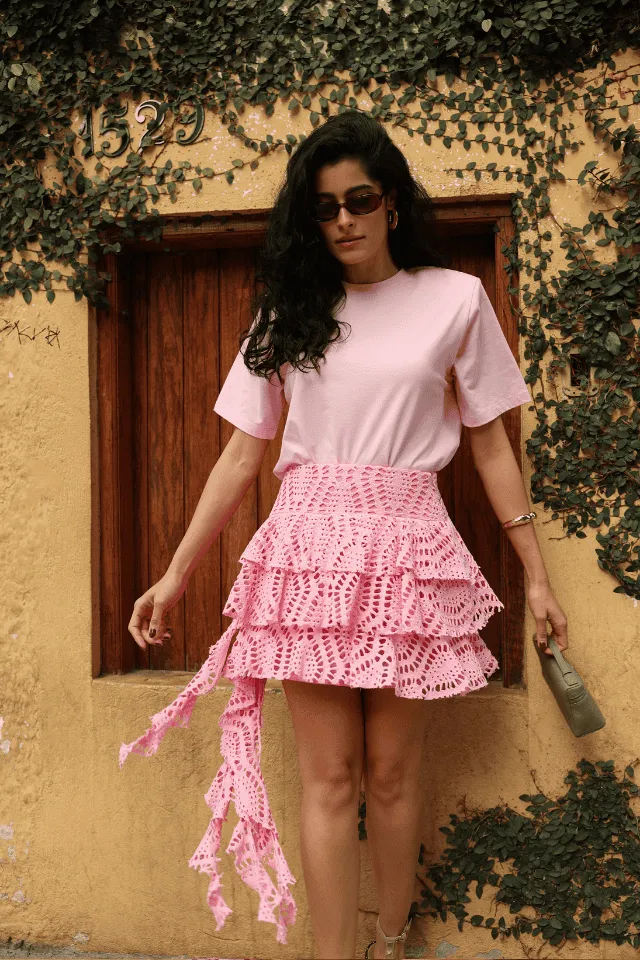 CAMISETA BASICA OMBRERA ROSA