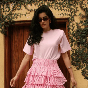 CAMISETA BASICA OMBRERA ROSA