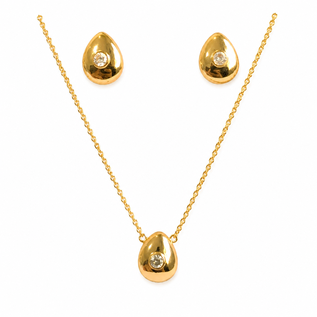 CONJUNTO BRINCO E COLAR DE GOTA