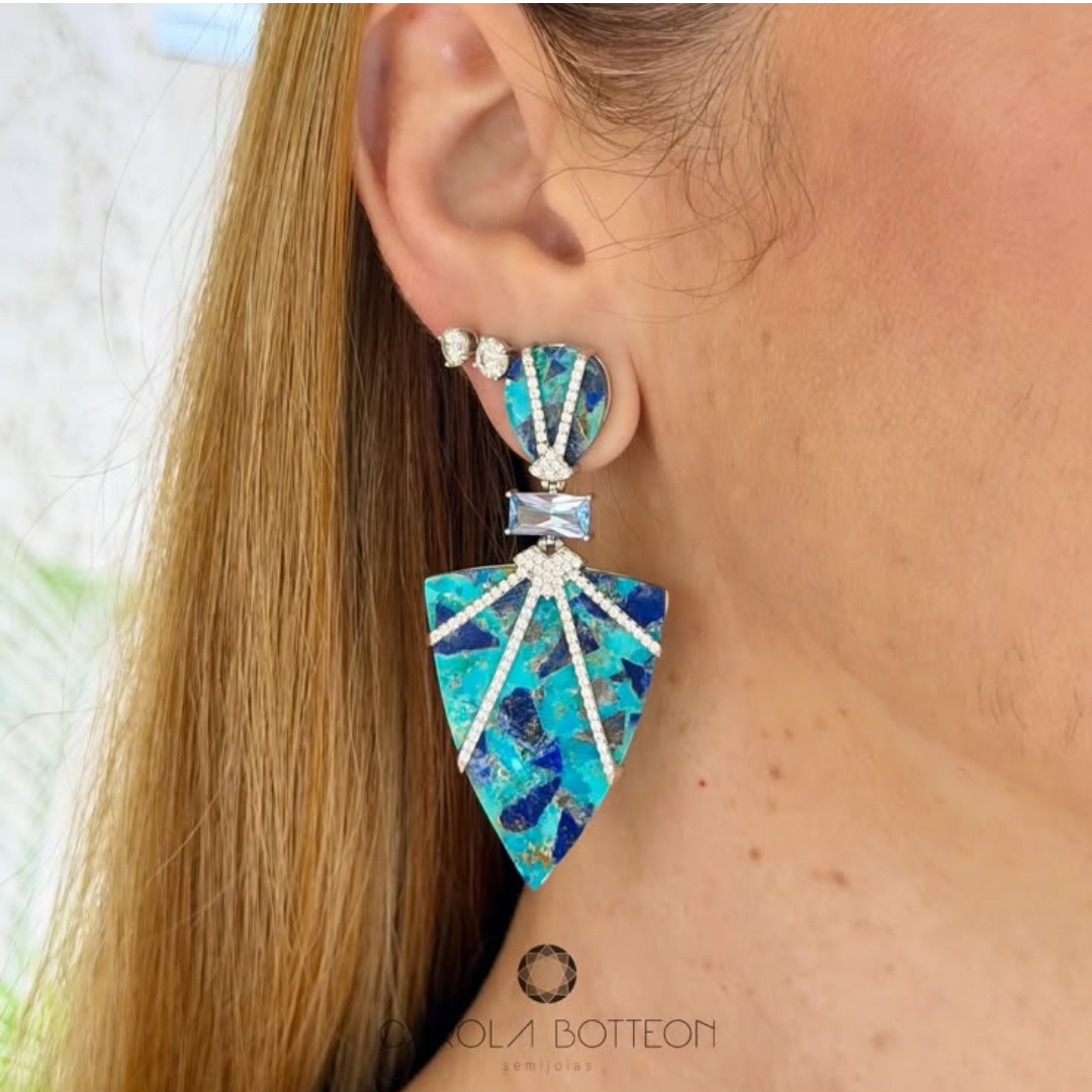 BRINCO TURQUESA TRIANGULAR
